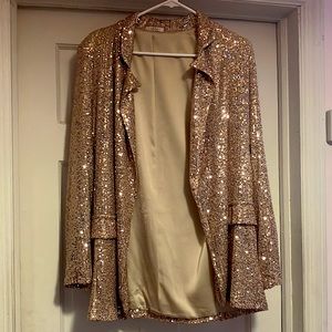 Flowy Pink Sequined Blazer like new!!!
